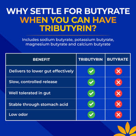 Flacon de Tributyrin ouvert avec capsules visibles