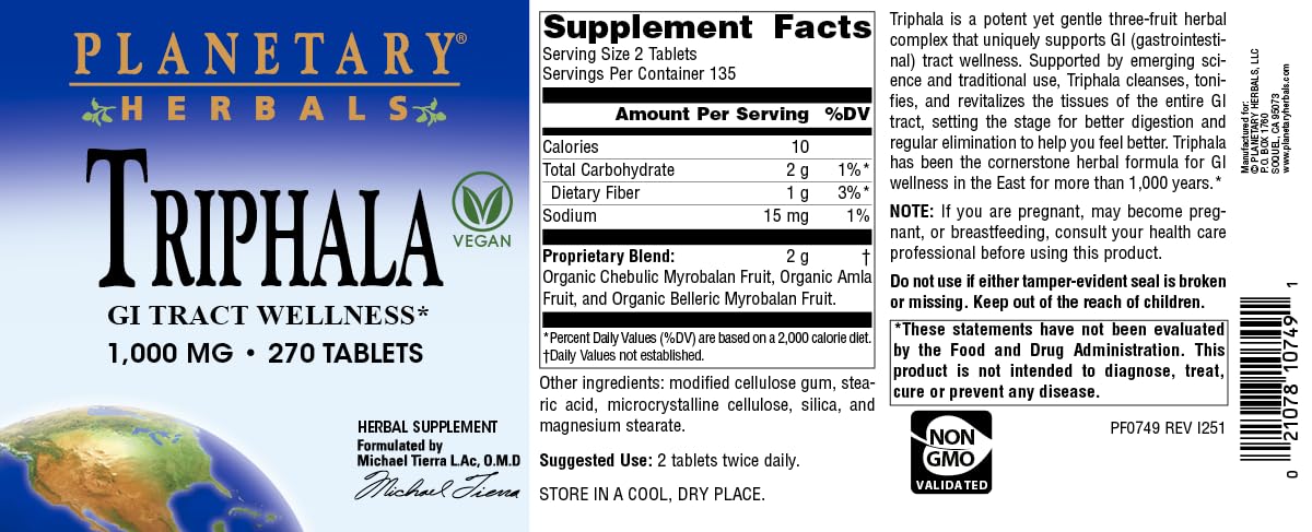 Flacon de Triphala 1000mg sur un fond neutre