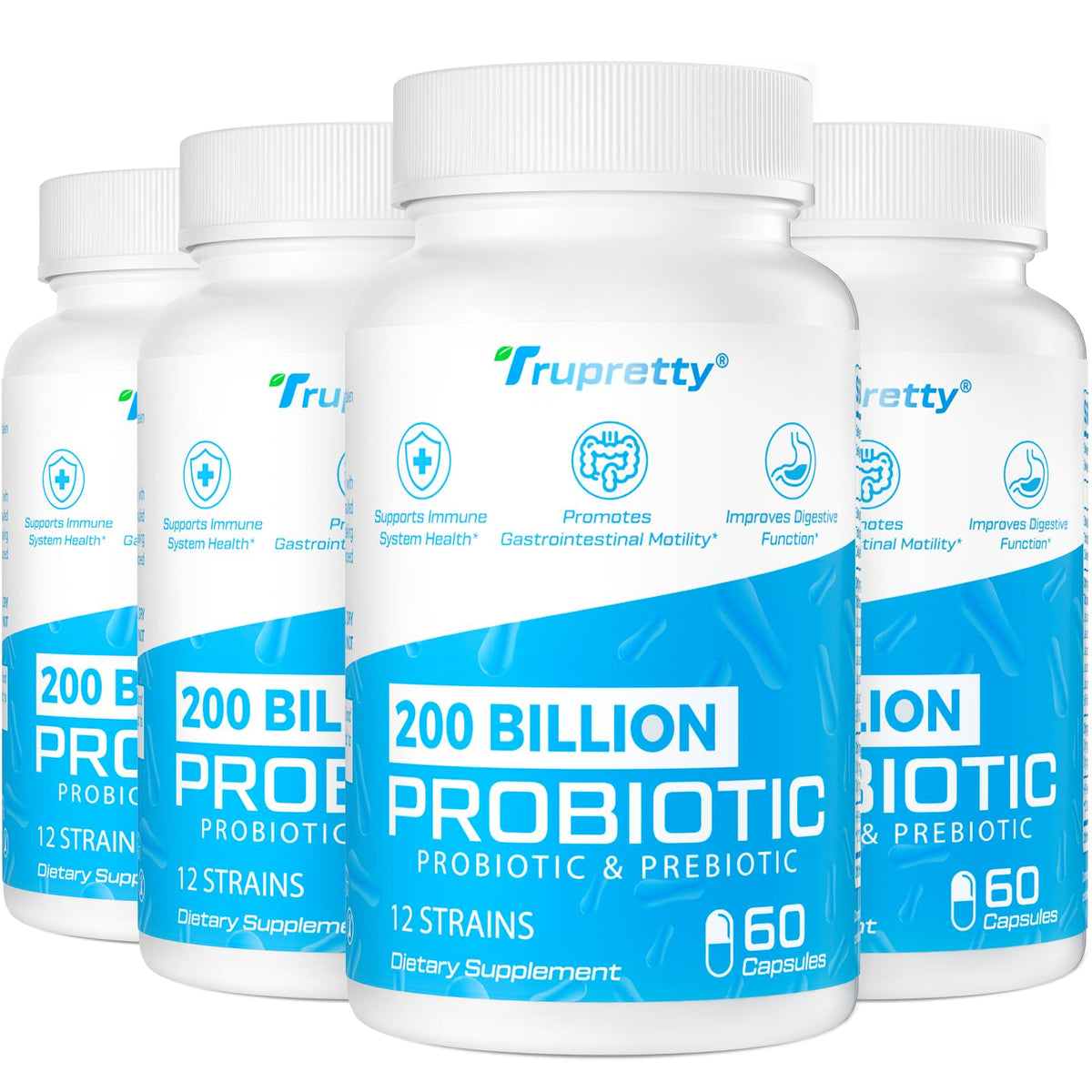 Flacon de Trupretty Probiotiques 200 Milliards CFU, 240 capsules