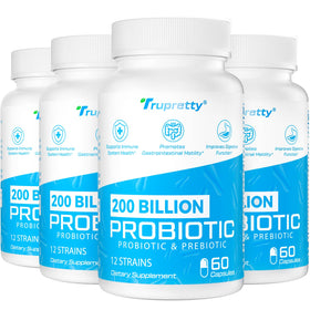 Flacon de Trupretty Probiotiques 200 Milliards CFU, 240 capsules