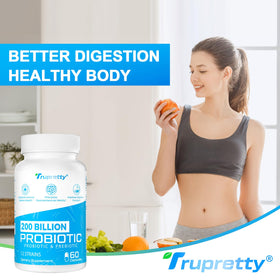 Flacon de Trupretty Probiotiques avec capsules à côté