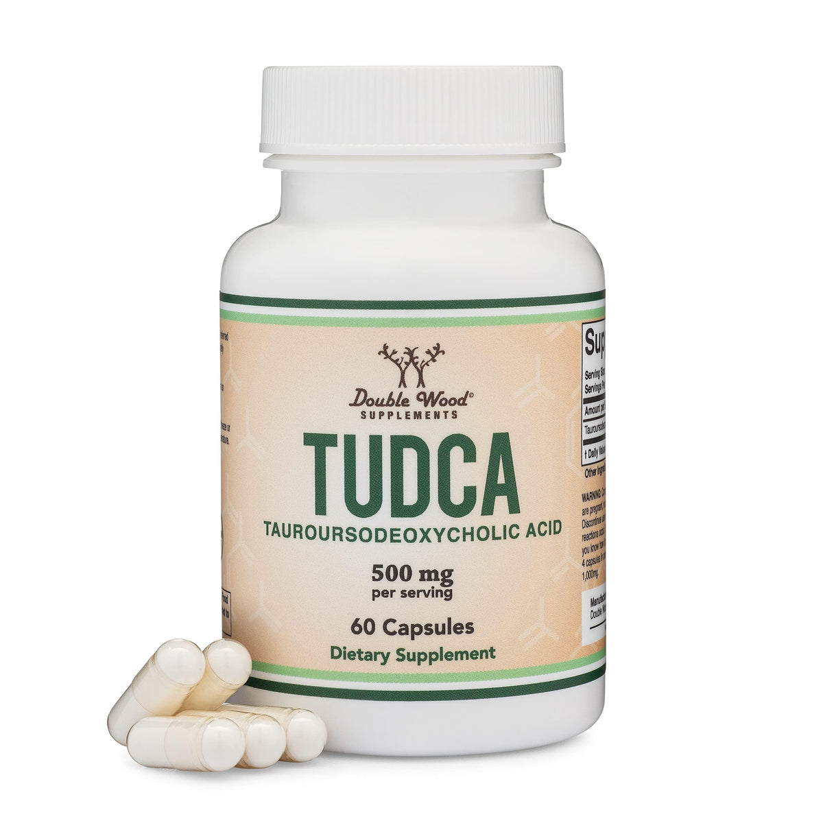 Flacon de TUDCA 500mg Double Wood Supplements vue de face