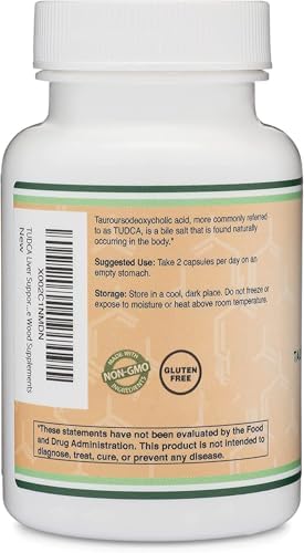 Flacon de TUDCA 500mg sur une surface blanche