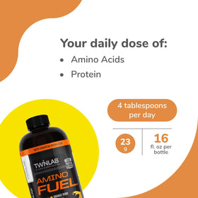 Flacon de Twinlab Amino Fuel avec bouchon