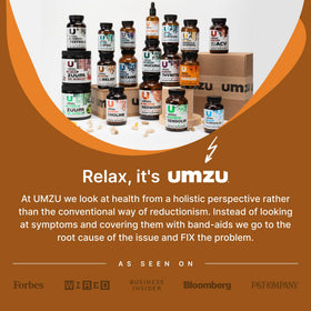 Flacon de UMZU D3 K2 avec arrière-plan naturel