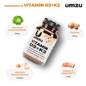 Flacon de UMZU D3 K2 avec étiquette visible