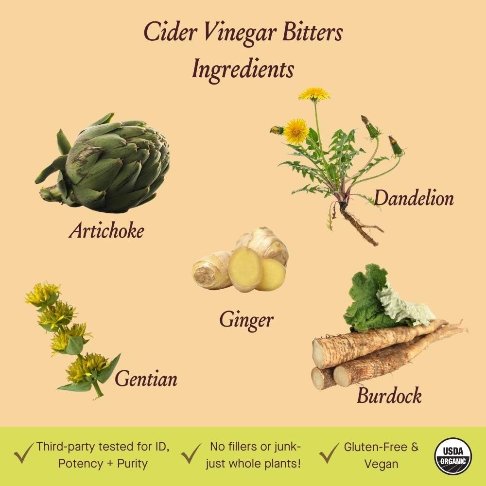 Flacon de Urban Moonshine Vinaigre de Cidre Bitters 60 ml sur fond blanc