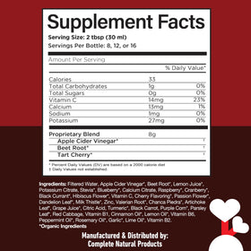 Flacon de Uric Acid Complete 8oz avec des cerises en arrière-plan