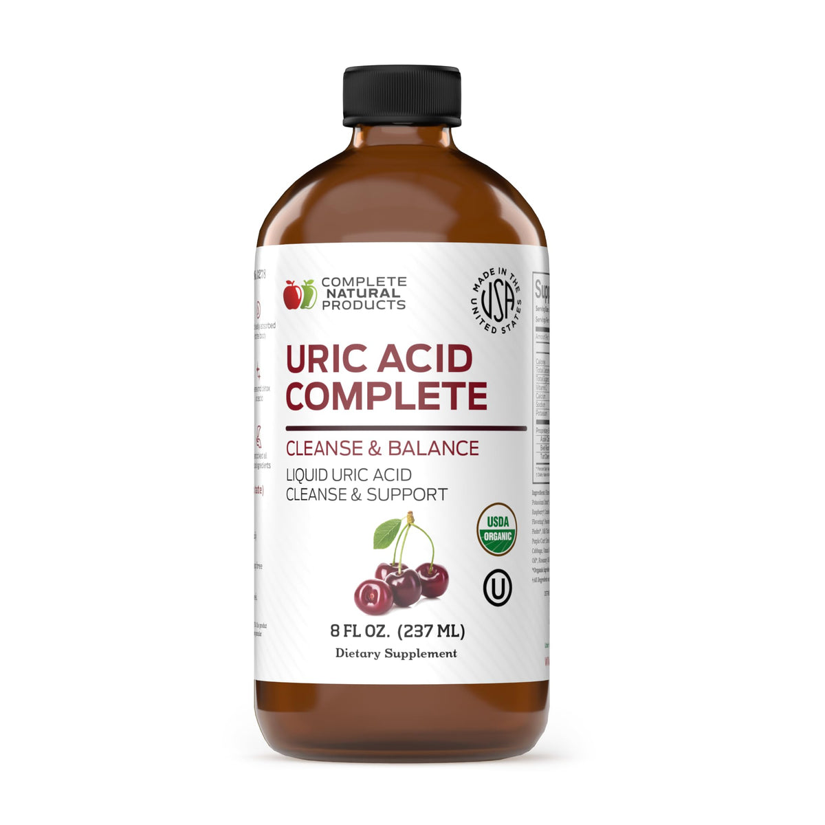 Flacon de Uric Acid Complete 8oz de Complete Natural Products vue de face