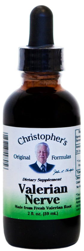 Flacon de Valerian Nerve Formula 2 oz de Christopher's vue de face