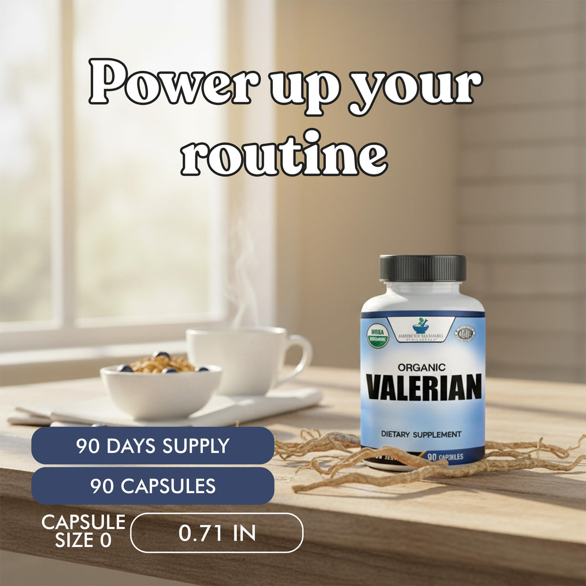 Flacon de valériane bio avec dosage recommandé