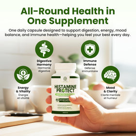 Flacon de Velluré Histamine Protect ouvert avec capsules visibles