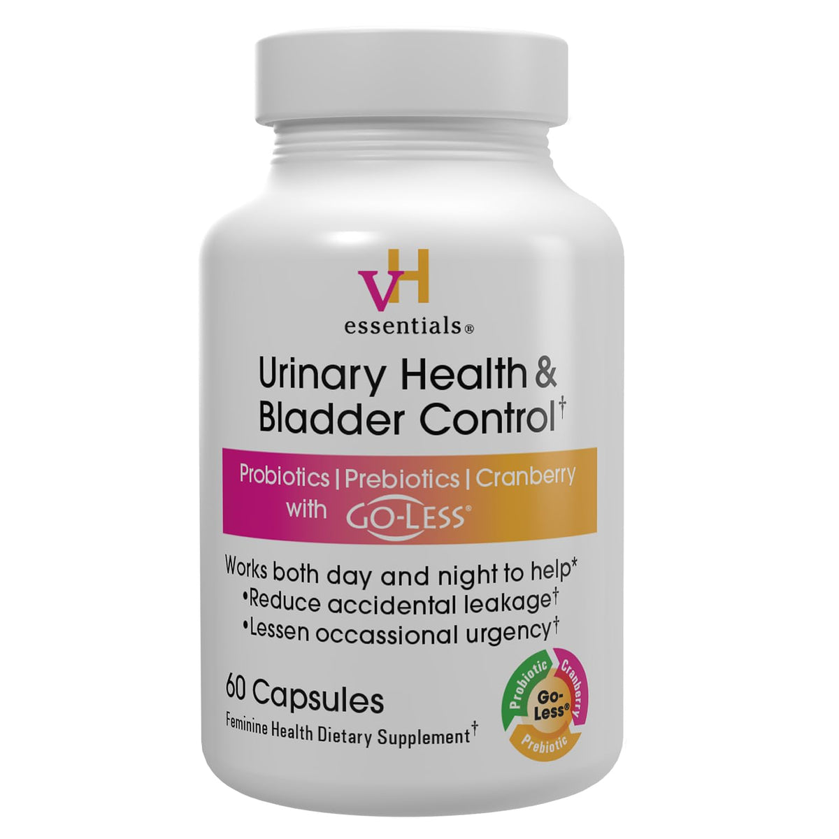 Flacon de vH essentials Complément Alimentaire Urinaire 60 Capsules vue avant