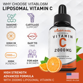 Flacon de Vitablosom Vitamine C Liposomale 2000mg en contexte de vie