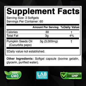 Flacon de Vitabod Huile de Graines de Courge 3000 mg avec étiquette