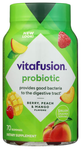 Flacon de Vitafusion Gummy Probiotiques 70 Gummies Saveur Fruits