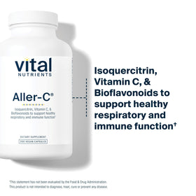 Flacon de Vital Nutrients Aller-C sur une table en bois