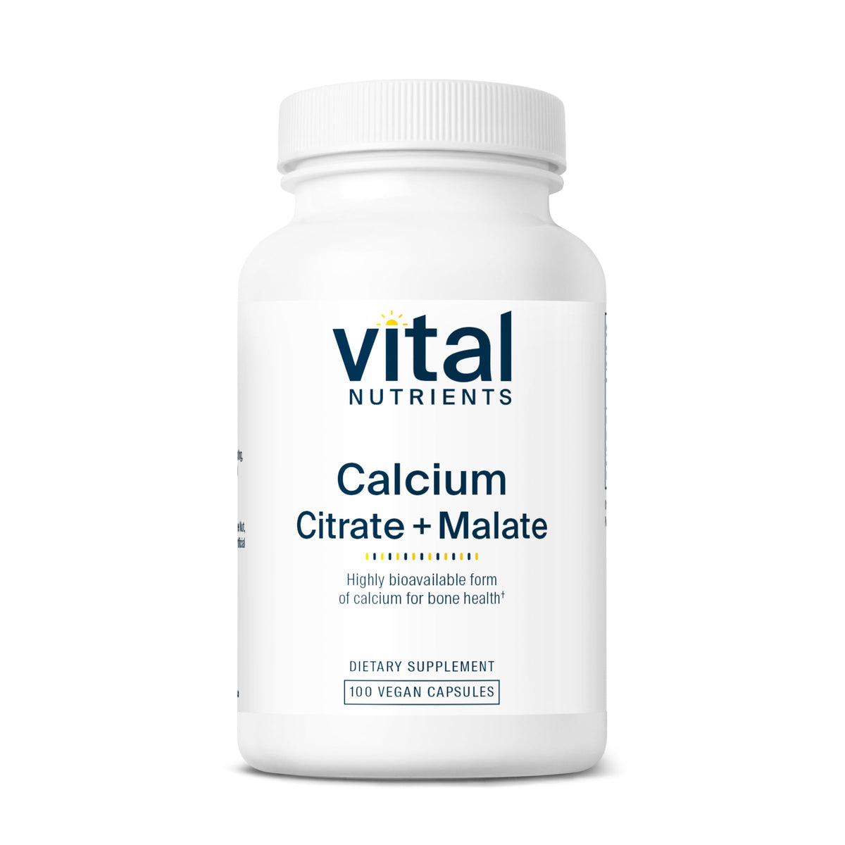 Flacon de Vital Nutrients Calcium Citrate/Malate 150 mg 100 capsules