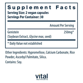 Flacon de Vital Nutrients Genistein avec étiquette