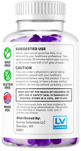 Flacon de Vital support XL Gummies avec étiquette visible