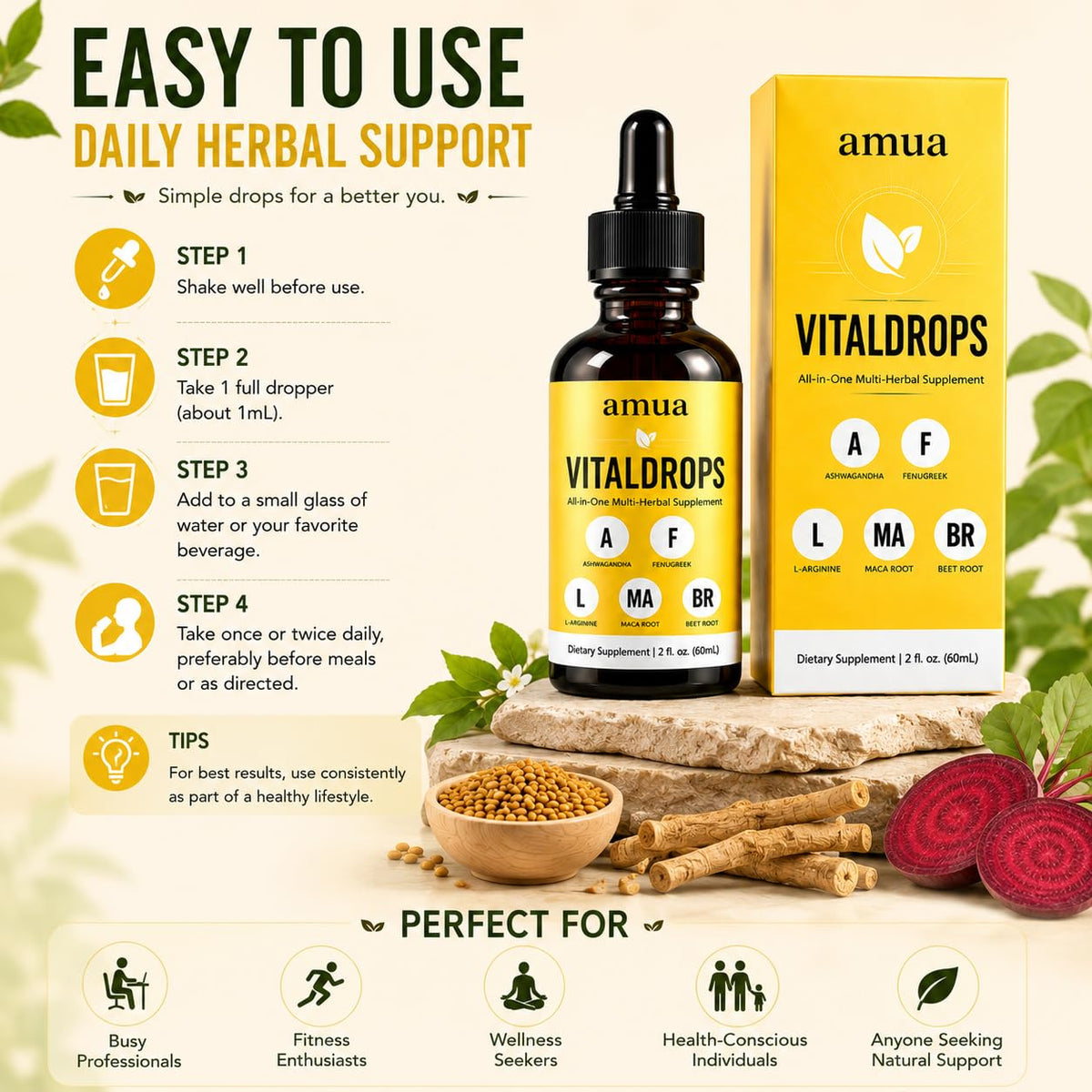 Flacon de Vitaldrops natocore avec vue de côté