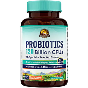 Flacon de Vitalitown Probiotiques 120 Milliards CFU 36 Souches