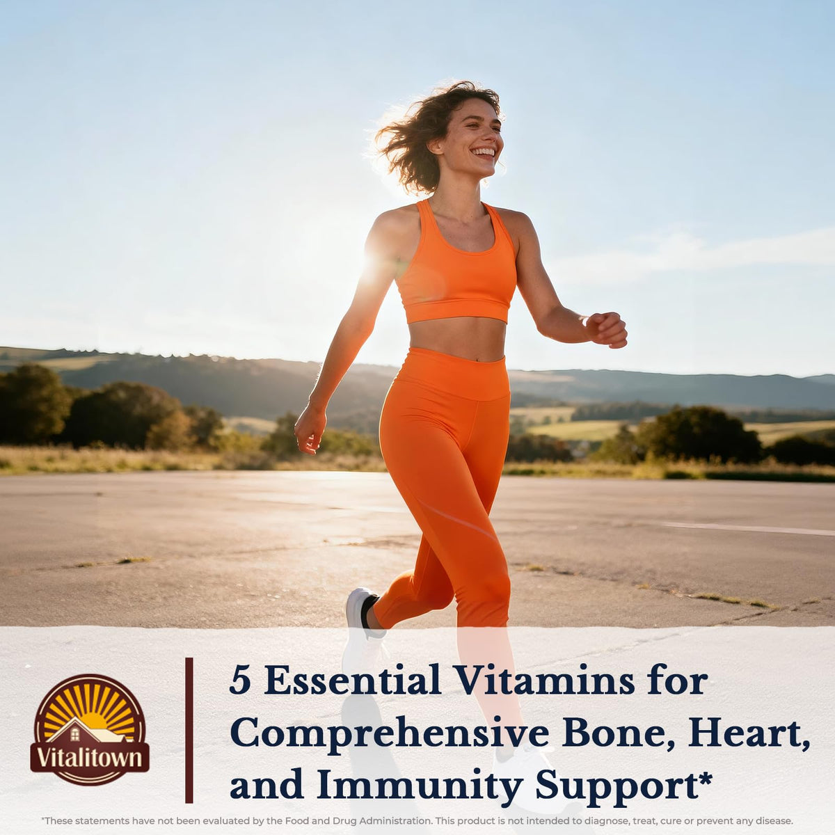 Flacon de Vitalitown Vitamine ADK ouvert avec gélules