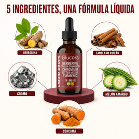 Flacon de vitalleap Glucora Berberina Liquide avec extrait de cannelle