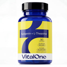 Flacon de VitalOne Apigenin 200mg + L-Theanine 600mg - 90 capsules