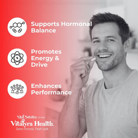 Flacon de Vitalyra Health Testo Support avec étiquette lisible