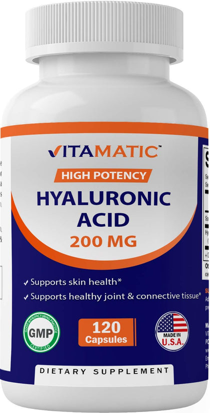 Flacon de Vitamatic Acide Hyaluronique 200 mg avec capsules végétales