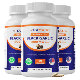 Flacon de Vitamatic Ail Noir Fermenté 1000 mg avec 60 capsules