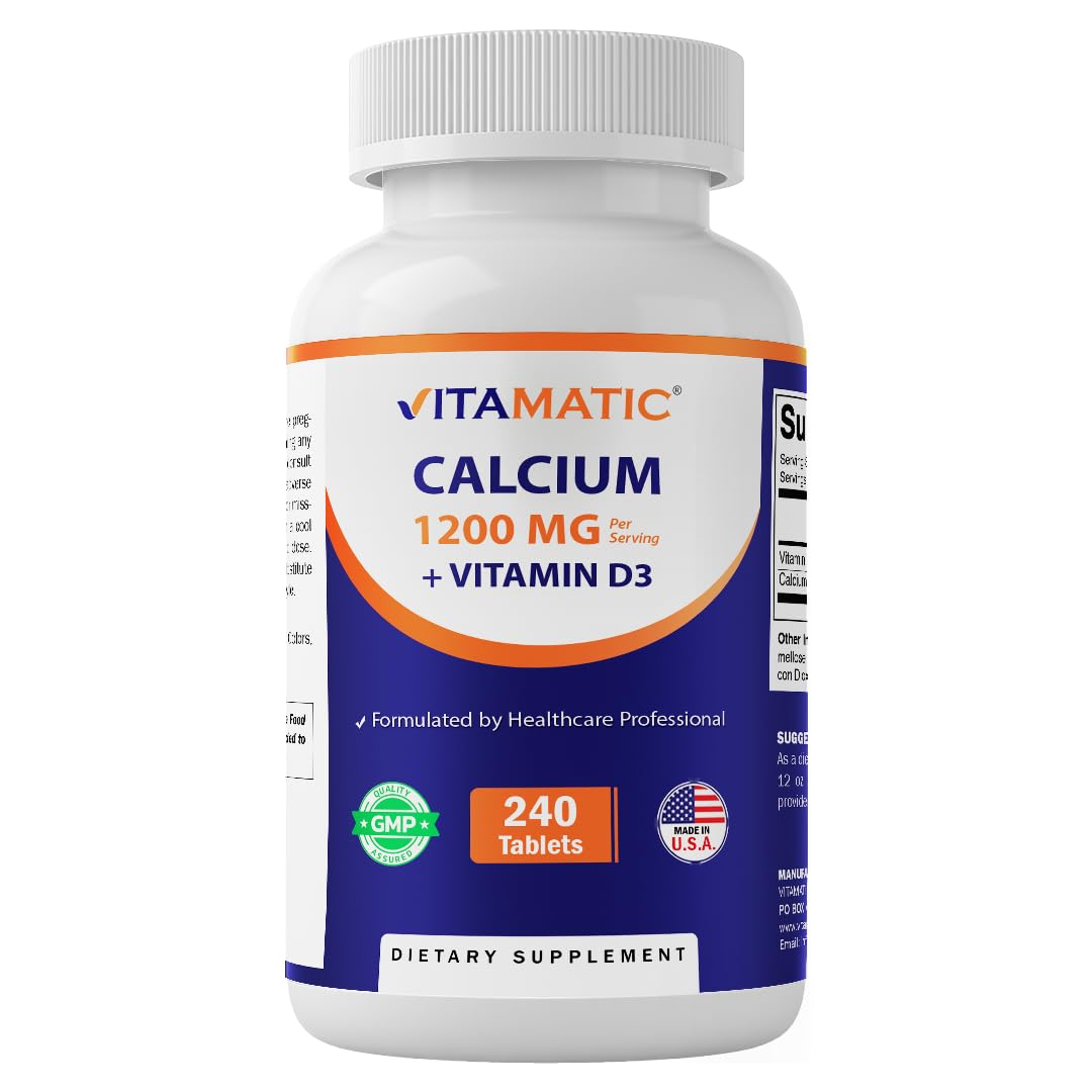 Flacon de Vitamatic Calcium 1200mg avec Vitamine D3 240 comprimés