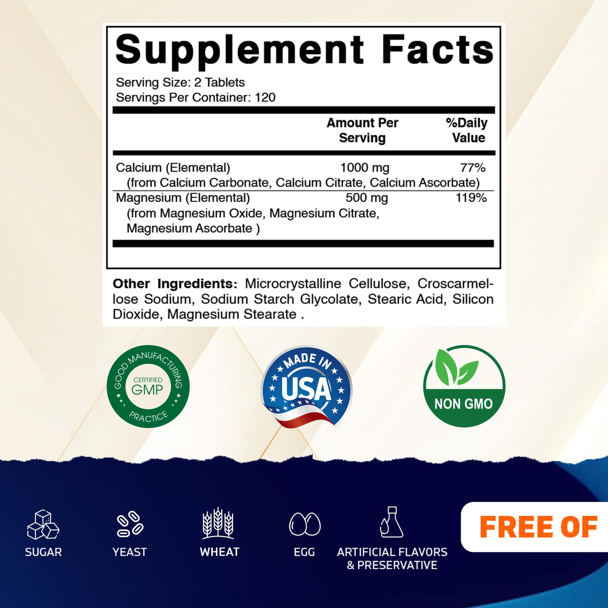 Flacon de Vitamatic Calcium Magnésium avec étiquette