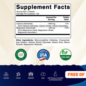 Flacon de Vitamatic Calcium Magnésium avec étiquette