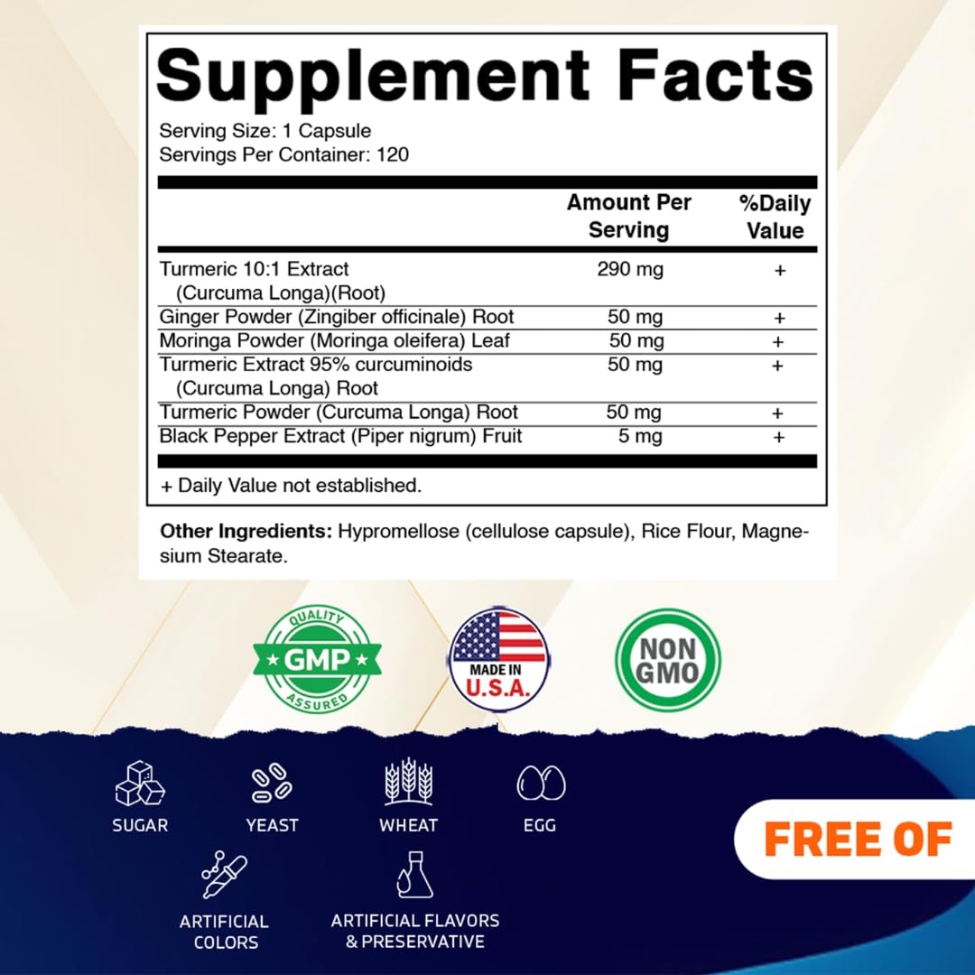 Flacon de Vitamatic Curcuma Curcumine avec étiquette