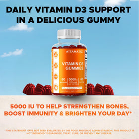 Flacon de Vitamatic Gélules de Vitamine D3 avec gummies