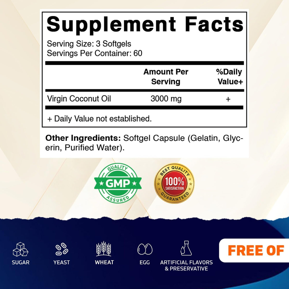 Flacon de Vitamatic Huile de Coco Vierge avec 180 gélules