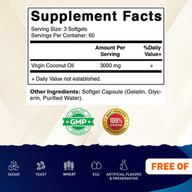 Flacon de Vitamatic Huile de Coco Vierge avec 180 gélules