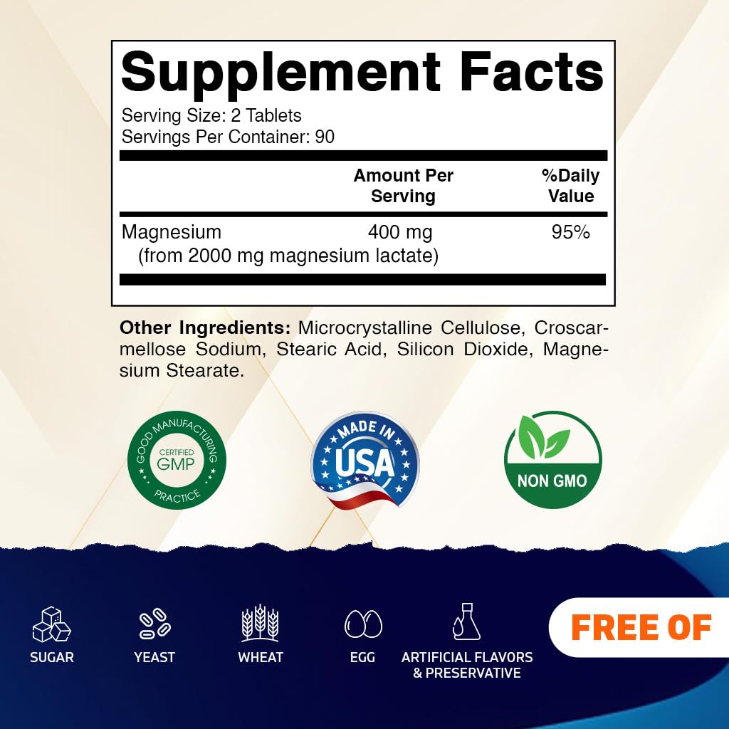 Flacon de Vitamatic Lactate de Magnésium 2000mg avec étiquette