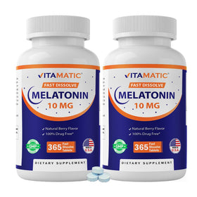 Flacon de Vitamatic Mélatonine 10 mg 730 comprimés à dissoudre rapidement