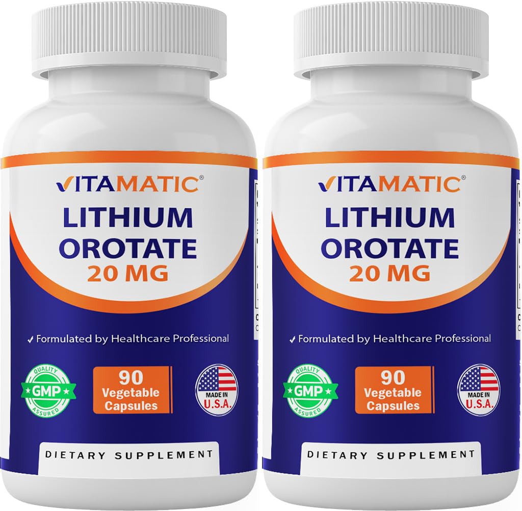 Flacon de Vitamatic Orotate de Lithium 20mg, vue de face