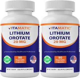Flacon de Vitamatic Orotate de Lithium 20mg, vue de face