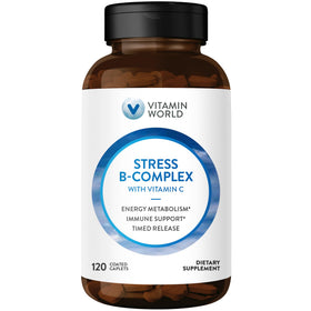 Flacon de Vitamin World B-Complex 120 comprimés vue de face