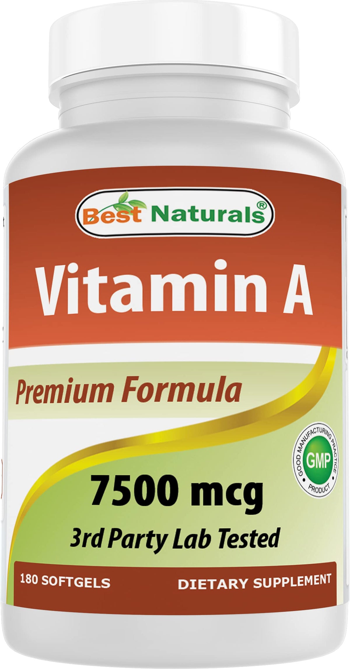 Flacon de Vitamine A Best Naturals 180 gélules molles
