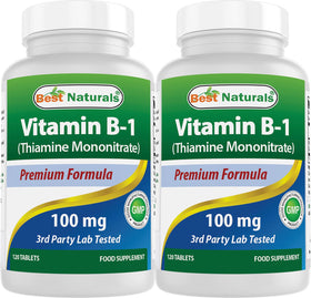 Flacon de Vitamine B1 Best Naturals 100 mg avec 120 tablettes