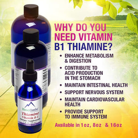 Flacon de vitamine B1 liquide HoneyCombs sur une table