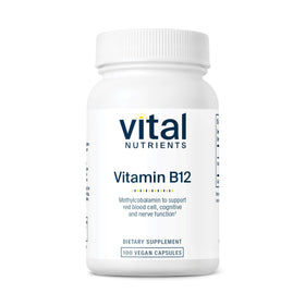 Flacon de Vitamine B12 1 000 mcg de Vital Nutrients, 100 capsules