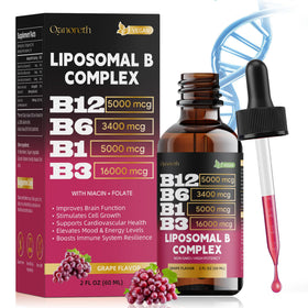 Flacon de vitamine B12 liposomale Qanoreth 5000 mcg, vue avant