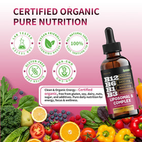 Flacon de vitamine B12 liposomale Qanoreth avec bouchon